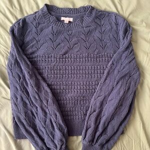 blue cropped sweater